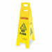 Floor Safety Sign Yellow HDPE 37 in H