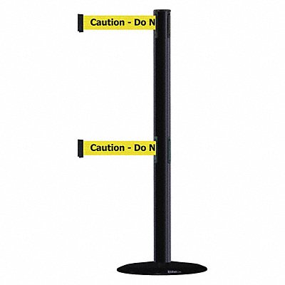 D0017 Barrier Post with Belt Black No Scuff