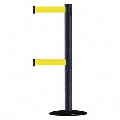 D0016 Barrier Post w/ Belt 7-1/2 ft L Yellow