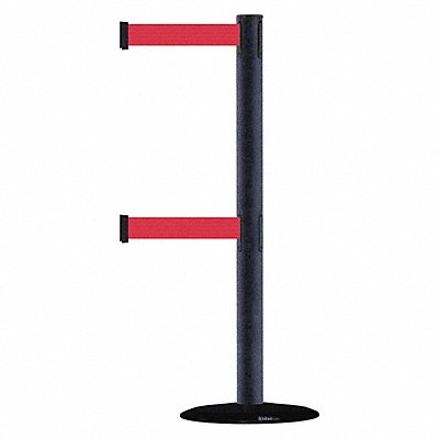 D0016 Barrier Post with Belt 7-1/2 ft L Red