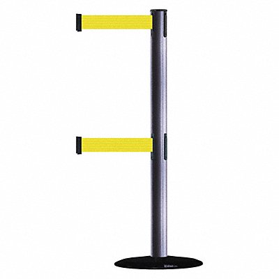 D0016 Barrier Post w/ Belt 7-1/2 ft L Yellow