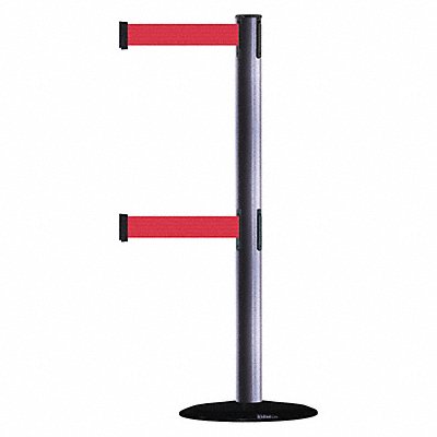 D0016 Barrier Post with Belt 7-1/2 ft L Red