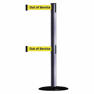 D0017 Barrier Post with Belt Gray