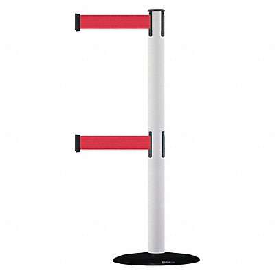 D0016 Barrier Post with Belt 7-1/2 ft L Red