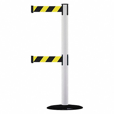 D0016 Barrier Post with Belt Black No Scuff