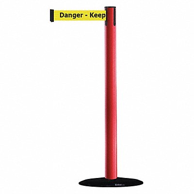 D0031 Barrier Post with Belt PVC Red