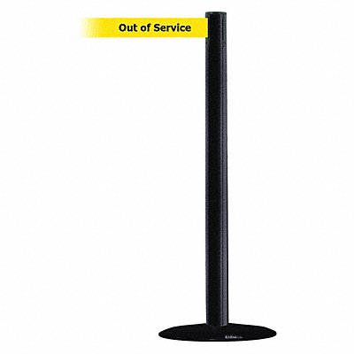 D0031 Barrier Post with Belt PVC Black