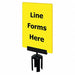 Acrylic Sign Yellow Line Forms Here