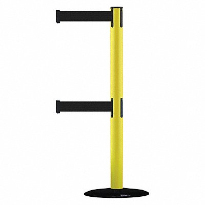 D0016 Barrier Post with Belt 7-1/2 ft L Black