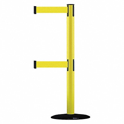 D0016 Barrier Post w/ Belt 7-1/2 ft L Yellow