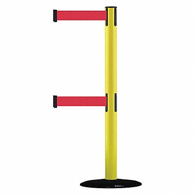 D0016 Barrier Post with Belt 7-1/2 ft L Red