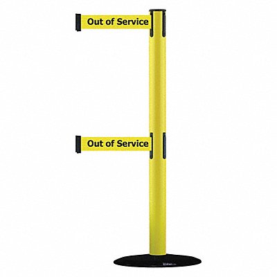 D0017 Barrier Post with Belt Yellow