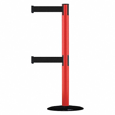 D0016 Barrier Post with Belt 7-1/2 ft L Black