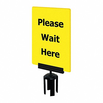 Acrylic Sign Yellow Please Wait Here