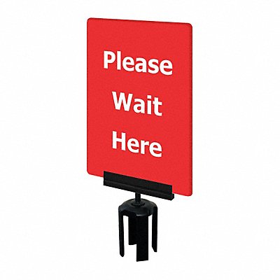 Acrylic Sign Red Please Wait Here