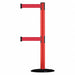 D0016 Barrier Post with Belt 7-1/2 ft L Red