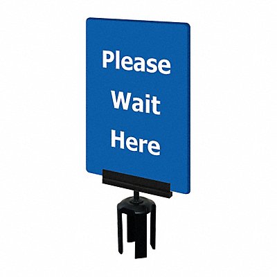 Acrylic Sign Blue Please Wait Here