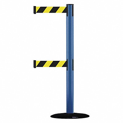 D0016 Barrier Post with Belt Blue