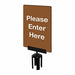 Acrylic Sign Brown Please Enter Here