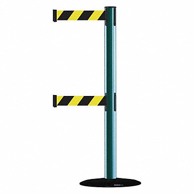 D0016 Barrier Post with Belt Black No Scuff