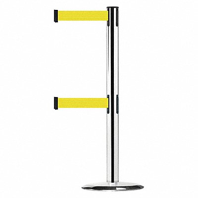 Barrier Post w/ Belt 7-1/2 ft L Yellow