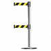 Barrier Post with Belt Polished Chrome