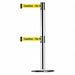 Barrier Post with Belt Polished Chrome