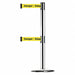 Barrier Post with Belt Polished Chrome