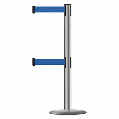 Barrier Post with Belt 7-1/2 ft L Blue