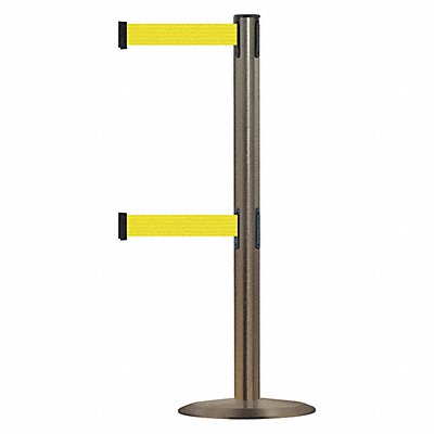 Barrier Post w/ Belt 7-1/2 ft L Yellow