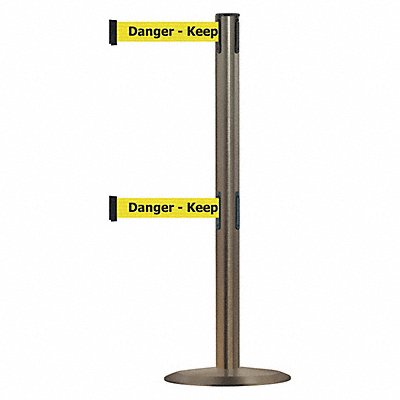 Barrier Post w/ Belt 38 in H Metal Base