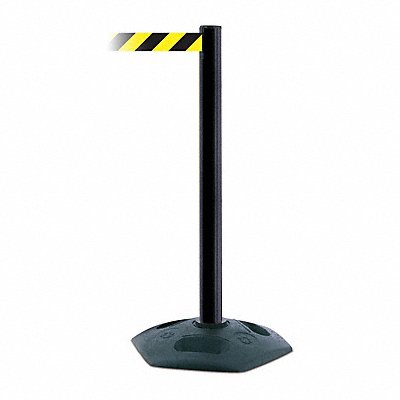 D0032 Barrier Post with Belt PVC Black