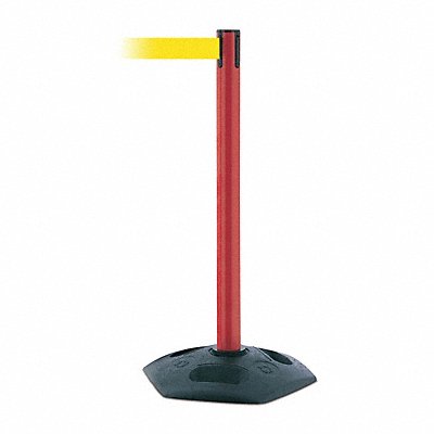 D0032 Barrier Post w/ Belt 7-1/2 ft L Yellow