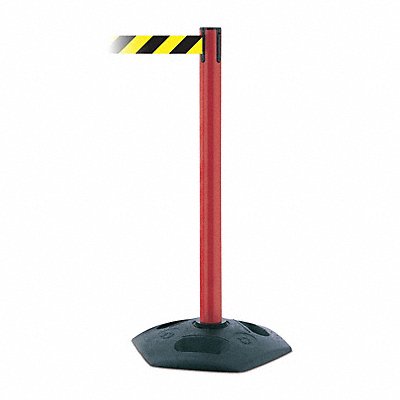 D0032 Barrier Post with Belt PVC Red