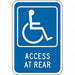 Access At Rear Parking Sign 18 x 12 