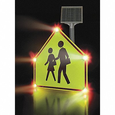 LED Sign School Crossing Aluminum 30x30 