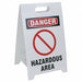 Floor Safety Sign White Plastic 20 in H