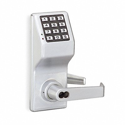 Electronic Lock Brushed Chrome 12 Button