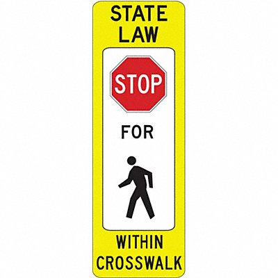 State Law Stop Pedestrian Sign 36 x 12 