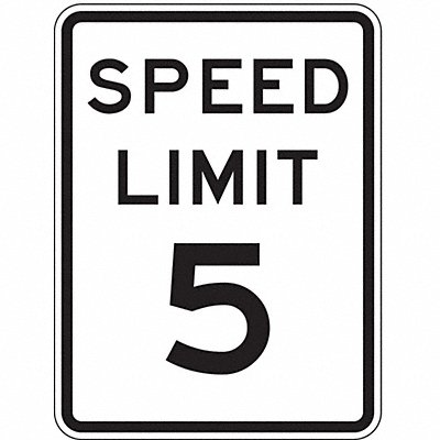 D9765 Speed Limit 5 Traffic Sign 24 x 18 
