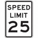 Speed Limit 25 Traffic Sign 24 x 18 