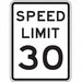 Speed Limit 30 Traffic Sign 24 x 18 