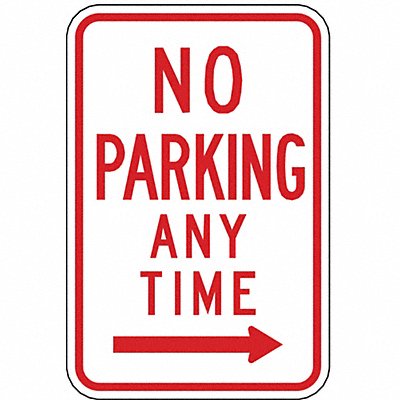 No Parking Any Time Sign 18 x 12 