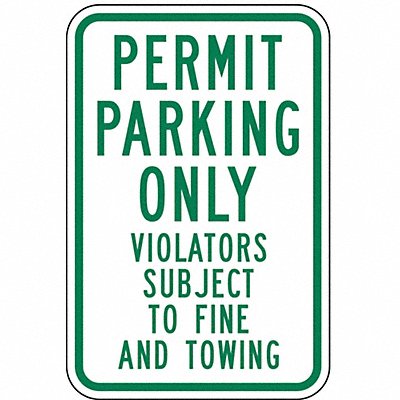 Permit Parking Sign 18 x 12 