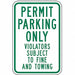 Permit Parking Sign 18 x 12 