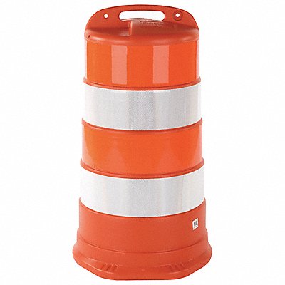 Traffic Barrel White/Orange HDPE