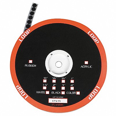 Loop Round 3/8 Dia Black PK1890