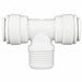 Fixed Tee White 3/8 Tube Size PK10