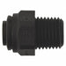 Male Connector Black 1/4 Tube EPDM PK10