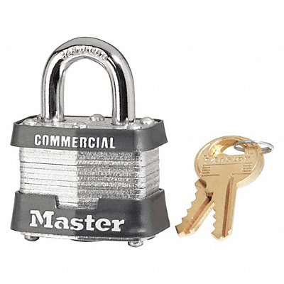 Keyed Padlock 5/8 in Rectangle Silver